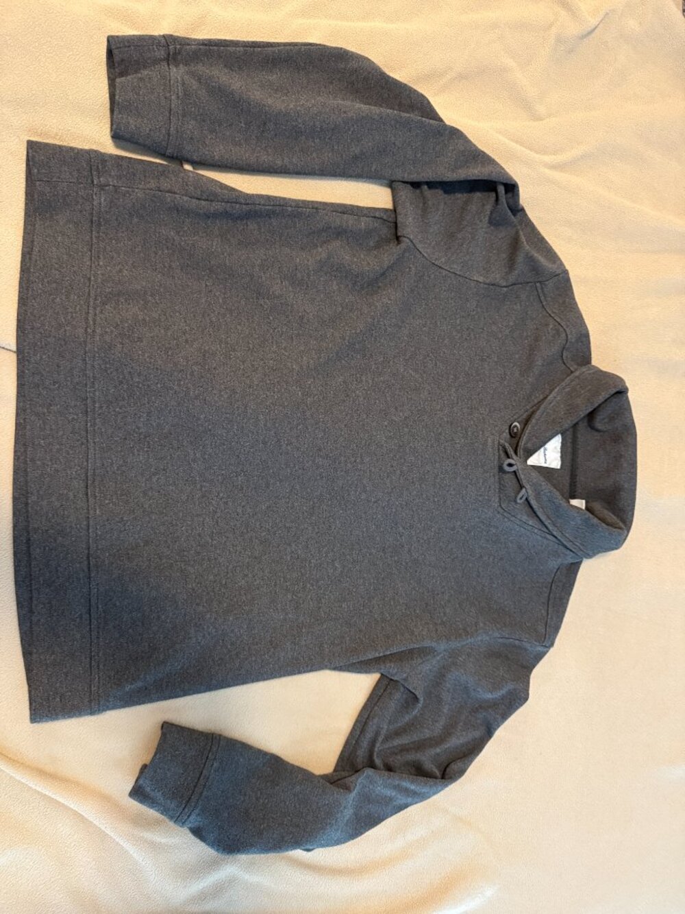 Tommy Bahama Men's Large Grey Shawl Collared Sweatshirt Pullover Button Neck - Picture 11 of 12